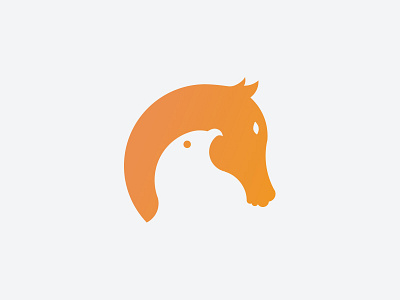 Horse & Bird abstract bird brand branding horse icon logo mark negative smart space