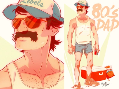 80's dad 80s character design dad doritos nike pepsi retro