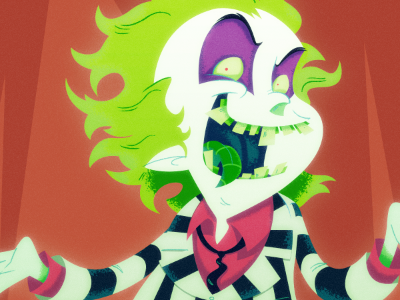 Beetlejuice, Beetlejuice, Beetle.... that was close. beeltejuice illustration vector simple texture horror