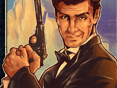 Secret Agent Man - Color bond illustration james bond secret agent spy