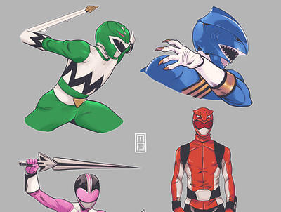 Power Rangers anime character design comic comic book comics draw drawing illustration manga power rangers red ranger sketch