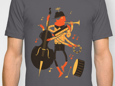 Music Man 3 color apparel band illustration modern music shirt t shirt