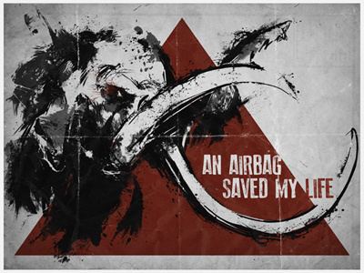 An Airbag Saved My Life - 2 band girl illustration mammoth mastadon poster rock