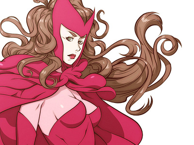 Scarlet Witch 80s anime art cartoon character design comic comic book comics concept art draw drawing illustration ink manga marvel mutant sketch superhero x men