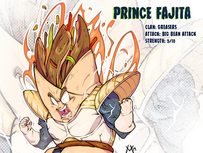 Prince Fajita anime character design comic comic book comics dbz dragonball z illustration manga mutant sketch super saiyan tmnt vegeta