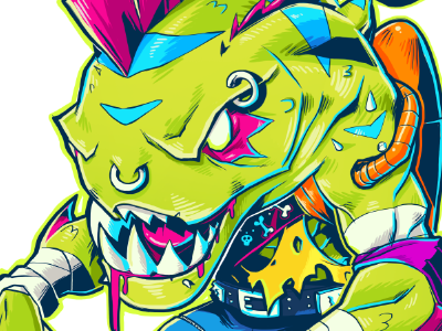 Piranha Rotten illustration piranha punk rotten teenage mutant ninja turtles tmnt toxic