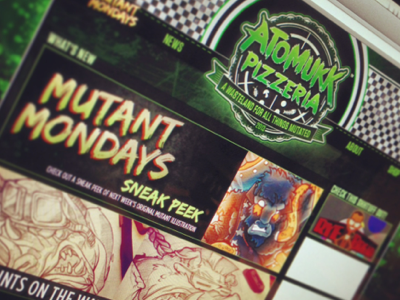 Atomukk Pizzeria Site 80s adobe muse illustration muse mutants tmnt web web design