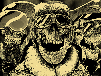 PilotAmok Shirt illustration pilot skulls