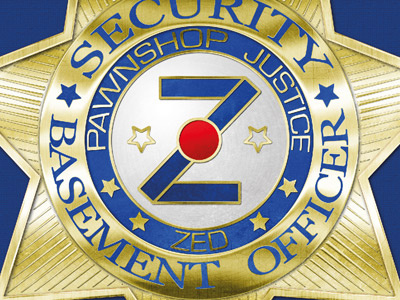 ZEDCURITY badge gag ball pulp fiction security zed