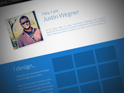 New Site for me JKW Created blue clean code custom design jkw modern