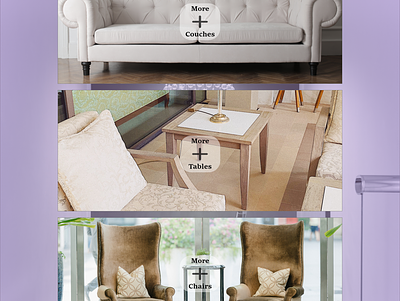 Category page living room design illustration ux web