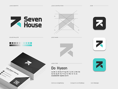 Seven House - Letter Form Logo branding design graphic design iconlogo letterformlogo letterlogo logo logoconcept logoconstruction logodesign logomockup vector wordlogo