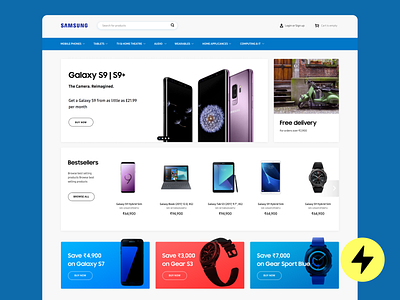 Home page for Samsung India design ecommence ecommerce ecommerce app ecommerce design ecommerce shop home home page home screen homepage homepage design main page product design samsung shop shopify shopping shopping app