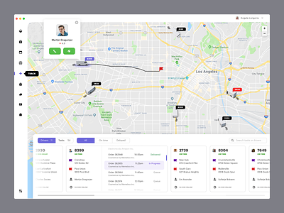 Track drivers complex crm curier dashboad dashboard deliveries delivery delivery app delivery status desktop ecommerce erp interface map product design shipping track ui ux uxdn