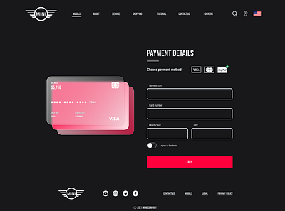 UI/UX Payment Method for Mini Cooper website redesign design designer homepage minicooper peyment ui uiux ux web webdesign