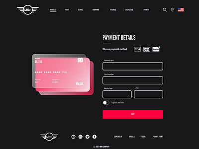 UI/UX Payment Method for Mini Cooper website redesign