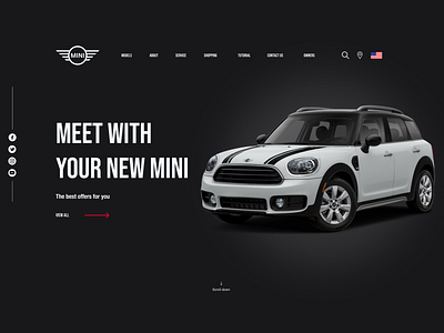 MINI Cooper Redesign, Home page cover app design designer homepage minicooper minimal ui uiux ux webdesign