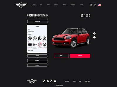 MINI Cooper Redesign, Build page app car design designer homepage minicooper ui uiux ux web webdesign