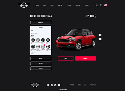 MINI Cooper Redesign, Build page app car design designer homepage minicooper ui uiux ux web webdesign