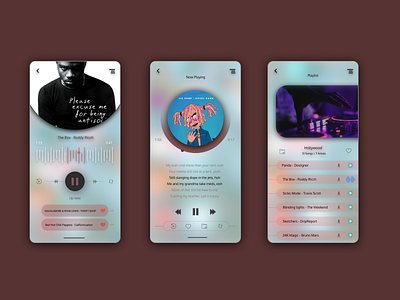 Bedim Music Player app blur concept design flat illustration light music music app music player ui uiux user experience userinterface ux