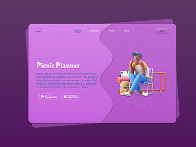 Picnic Planner Landing Page app branding concept design illustration landing page picnic planner ui user experience userinterface