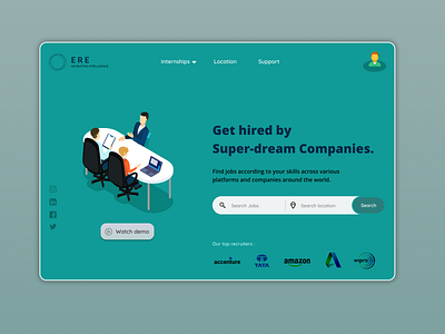 Student Hiring Landing Page app branding concept design hiring illustration landing page ui user experience userinterface vector web ui