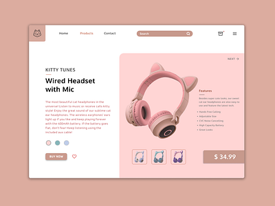 Headset Web UI app concept design illustration simple ui ui uiux user experience userinterface ux web ui