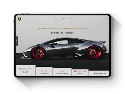 Huracan Landing Page app car design concept design illustration ui uiux user experience userinterface web design web ui