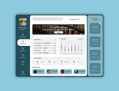 Online Classroom Desktop UI. app classroom ui classroom website concept design illustration ui uiux user experience userinterface web ui