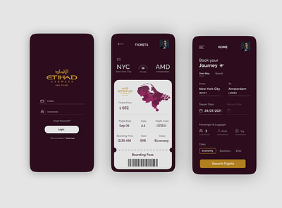 Flight Ticket Mobile UI app branding concept design illustration mobile ui ui user experience userinterface