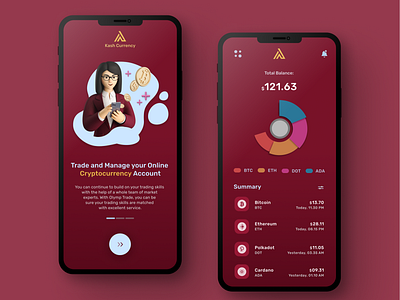 Crypto Mobile UI app concept crypto design illustration mobile mobile ui ui user experience userinterface