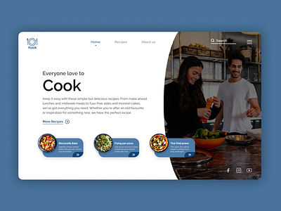 Food Recipe Web UI app concept design food illustration landing page ui user experience userinterface web ui