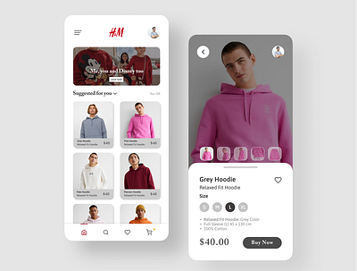 H&M Mobile UI app concept design fashion illustration mobile mobile ui ui user experience userinterface