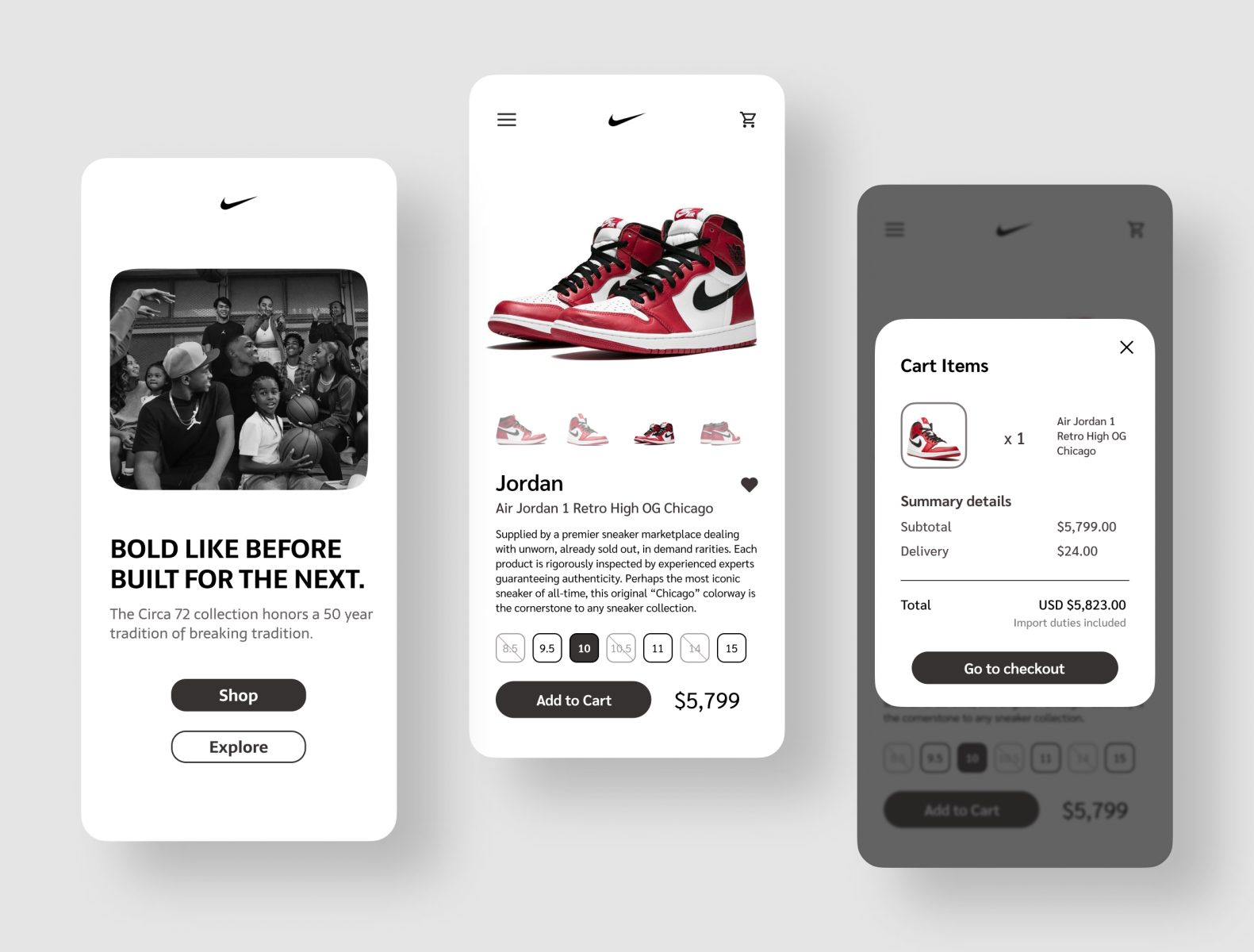 Nike Mobile UI by The Noobsters on Dribbble