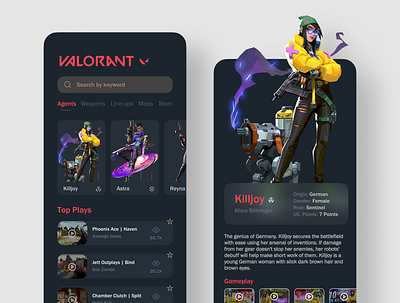 Valorant Mobile UI app branding concept design illustration mobile mobile ui ui user experience userinterface valorant
