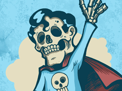 Skullman Copy2 cape hero illustration skull