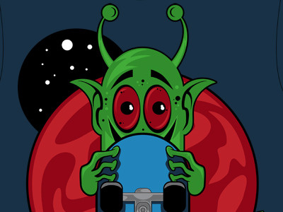 Skate the Planet alien mars skateboard space