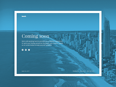 Coming Soon beach blue clean coming daily sans serif social soon ui ux web