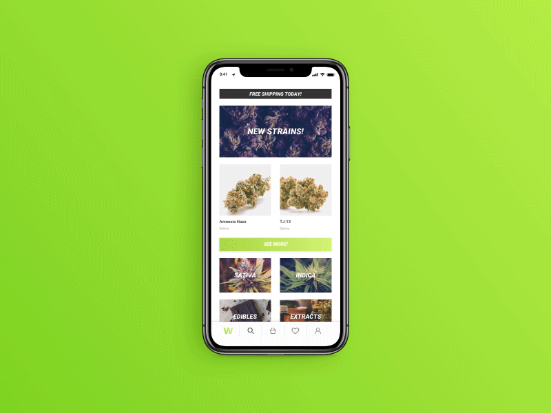 Delivery App | Weedel | Cannabis Delivery App app cannabis clean delivery gif iphone minimal store ui weed x
