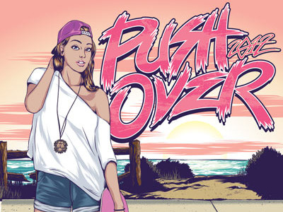 Push Over 2012 apollo collective festival full color illustration pat fox poster typography