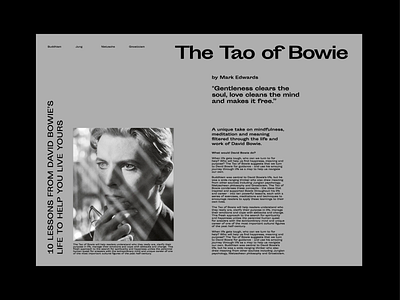 The Tao of Bowie art direction graphicdesign typography ui uxdesign visual design webdesign