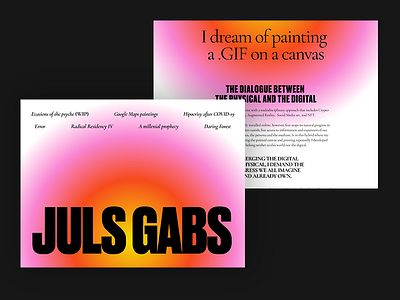 Juls Gabs Web Redesign art direction design graphicdesign typography ui uxdesign visual design