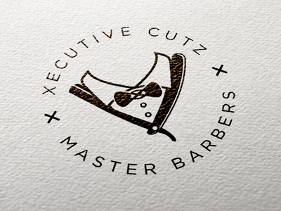Xecutive Cutz Logo barber logo barbershop brand identity lock up logo shears