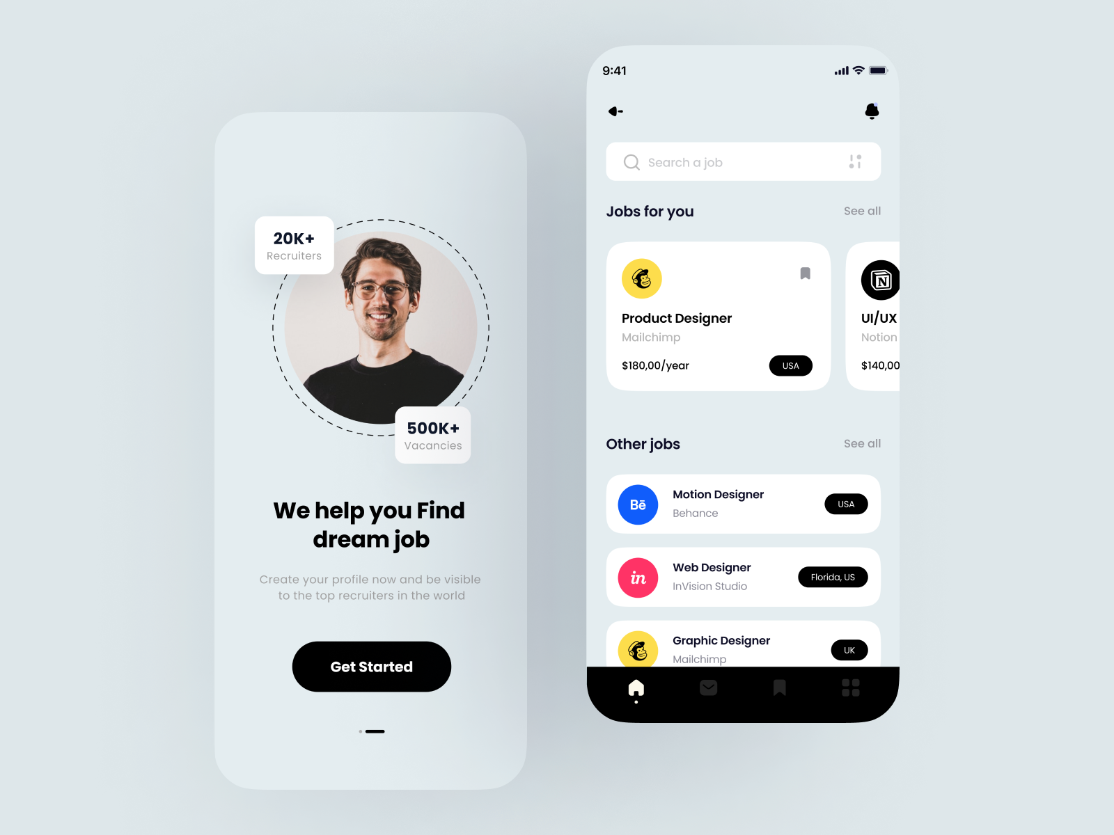 Job Finder App Design by Darshan Suthar on Dribbble