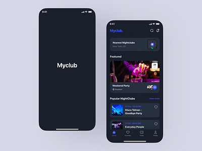 Club Party App Design