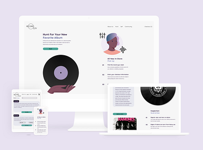 Resposive Mock Up landing landingpage records responsive ux uxui vinyl toy