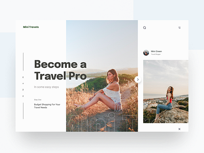 Travel blogger landing page - Exploration daily ui design exploration figma landing page travel travel blogger travel blogger website travel website ui uidesign ux ux design website design