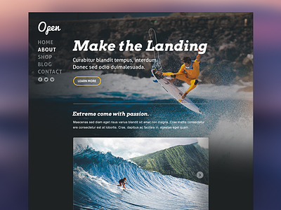 Open - Theme Template background ios7 surfing template theme ui kit web design website