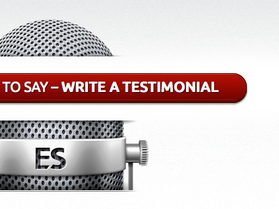 Testimonial button mic red testimonial