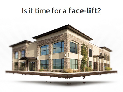 Face-Lift Building building construction exterior specialists face lift floating levitating stone stucco